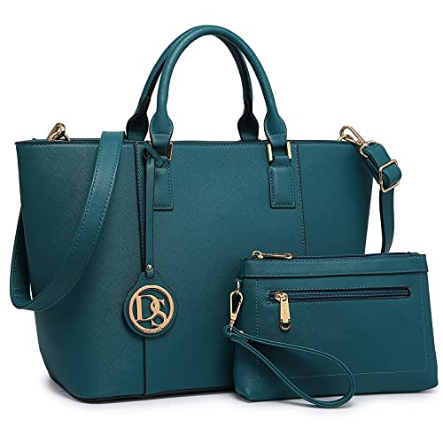 Women's Large Tote Shoulder Satchel Handbag w/Matching Wallet  (6 colors)