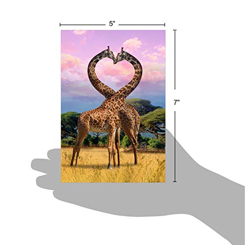 Kissing Giraffes "Happy Anniversary" Greeting Card with Envelope