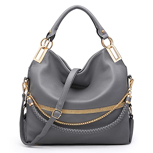 Hobo Bags for Women, Soft Vegan Leather Bucket Purses Handbag w/Gold Studs  (9 colors)