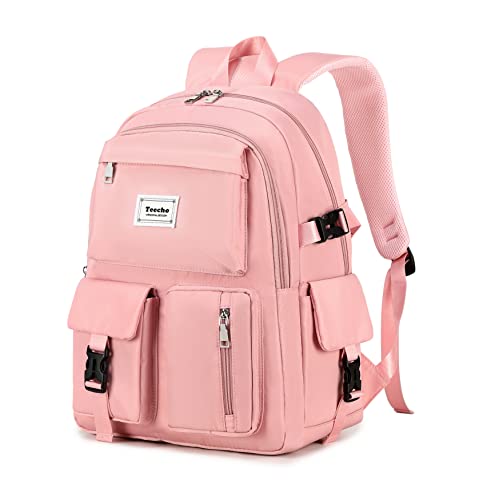 Teecho Cute Backpack for Girl Fashion Waterproof Daypack for Women Pink