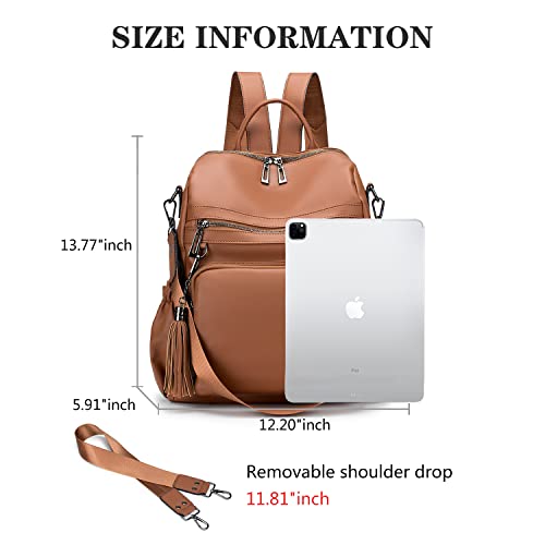 Roulens Women's Fashion Backpack Purses Fashion Leather Large Design Ladies College Shoulder Bags PU Leather Travel bag