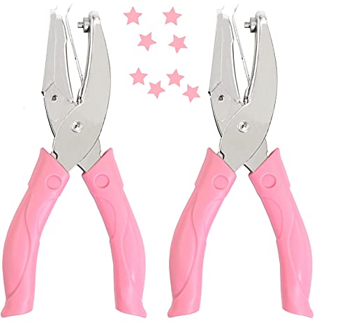 Jeemitery 200 Pack 1/4 Inch Star Shaped Metal Single Handheld Hole Paper Punch Punchers with Soft-Handled for Tags Clothing Ticket