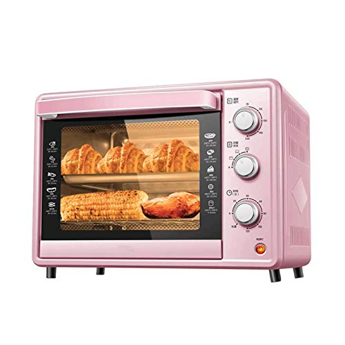 MDHDGAO 30L Mini Oven Adjustable Temperature 0-230℃and 120 Minutes Timing Four-layer Baking Position Household Baking Multifunctional Automatic Electric Oven MDHDGAO (Color : Pink)