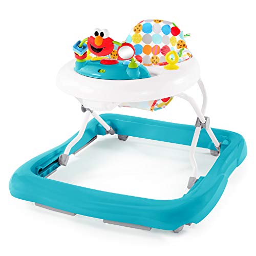 Sesame Street I Spot Elmo! Bright Starts Baby Walker with Easy-Fold Frame for Storage, Multicolor, Age 6-12 Months