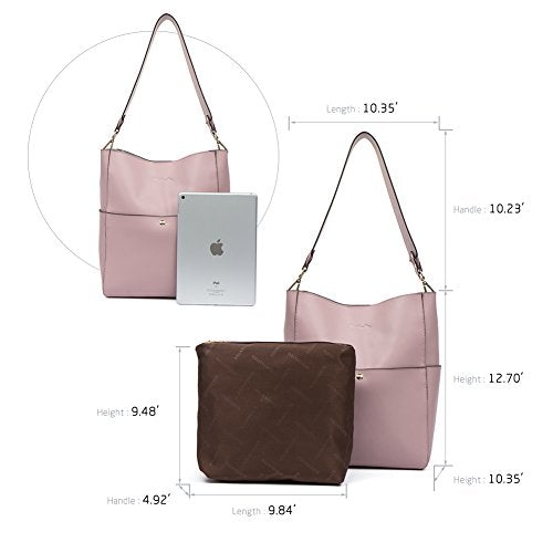 Women's Roomy Leather Designer Handbag Tote Shoulder Bucket Bag  (12 colors)