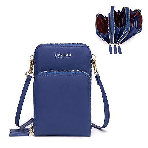 Small Crossbody Cell Phone Purse for Women, Mini Messenger Shoulder Handbag Wallet with Credit Card Slots