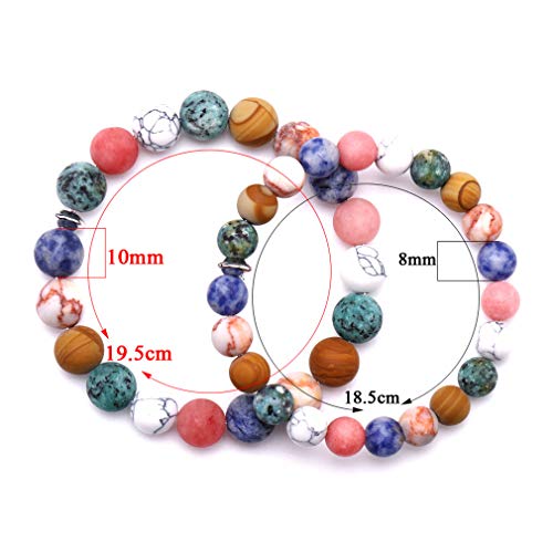 YAZILIND Bracelets Natural Gemstone 10mm Pink Handmade Healing Power Beads Elastic Stretch 7 Inch