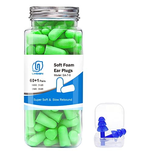 Ultra Soft Reusable Silicone Foam Earplugs for Noise Reduction from Snoring, Shooting, Travel  (5 colors)