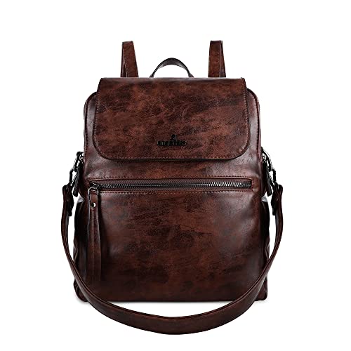 Backpack purse for women casual fashion vegan leather shoulder bag ladies top handle zipper magnetic flap backpack…
