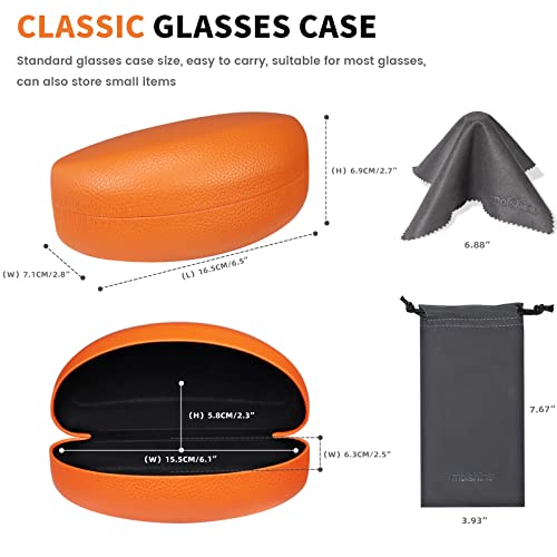 molshine Hard Shell Sunglasses Case,Classic Glasses Case for Sunglasses and Eyeglasses (Orange)