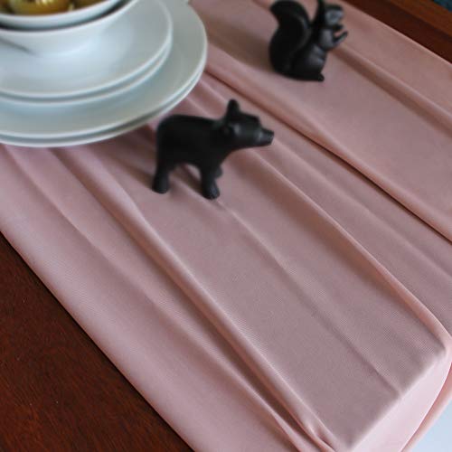 Socomi 10ft Dusty Rose Chiffon Table Runner 29x120 Inches Romantic Wedding Runner Sheer Bridal Party Decorations