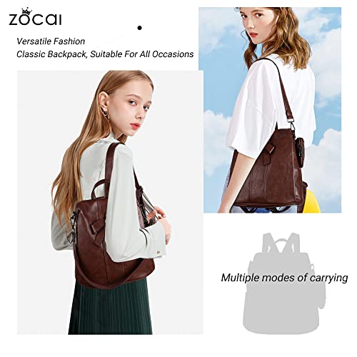 Backpack Purse for Women Fashion Backpack Purses PU Leather Daypacks Anti-Theft Shoulder Bag Satchel Purse