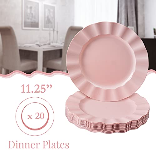 PINK PLASTIC PLATES | Disposable Dinner Plates | Veil | 11.25” | 10 PC