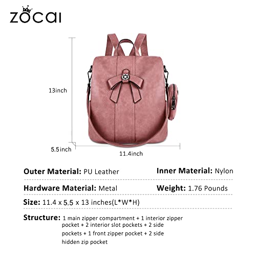 Backpack Purse for Women Fashion Backpack Purses PU Leather Daypacks Anti-Theft Shoulder Bag Satchel Purse