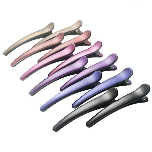 Hair Clips for Styling, HAITAO 12 PCS Non-Slip Colorful Plastic Duckbill Alligator Hair Barrettes Pins for Women, Baby Kids and Girls, 3.5