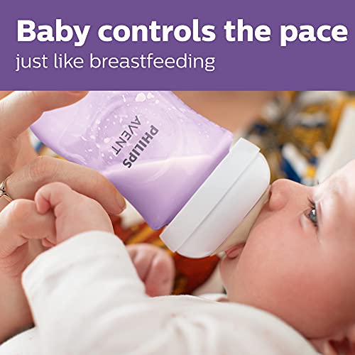 Philips Avent Natural Baby Bottle with Natural Response Nipple, Purple, 9oz, 4pk, SCY903/34