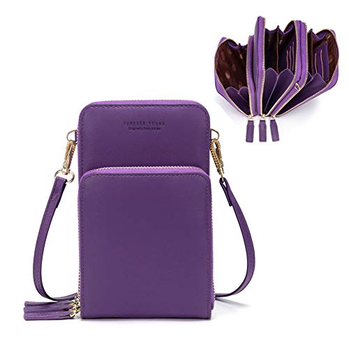 Small Crossbody Cell Phone Purse for Women, Mini Messenger Shoulder Handbag Wallet with Credit Card Slots
