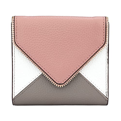 Lavemi RFID Blocking Small Compact Leather Wallets Credit Card Holder Case for Women(Envelope Dark Pink)