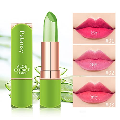 4 Colors Aloe Vera Long Lasting Moisturizing Jelly Temperature Change Lipstick