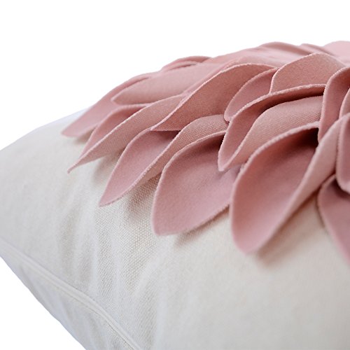 OiseauVoler Decorative Throw Pillow Covers Handmade 3D Flower Cushion Covers Cases Accent Pillowslips Square Gift Home Sofa Car Bed Room Decor 18 x 18 Inch Rose Gold