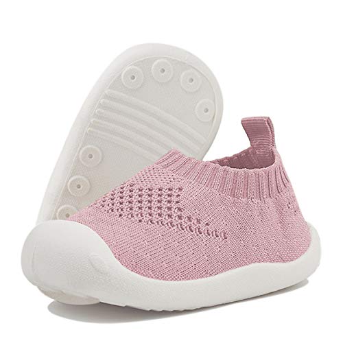 DEBAIJIA Baby First-Walking Shoes 1-4 Years Kid Shoes Trainers Toddler Infant Boys Girls Soft Sole Non Slip Mesh Breathable Lightweight TPR Material Slip-on Sneakers Outdoor