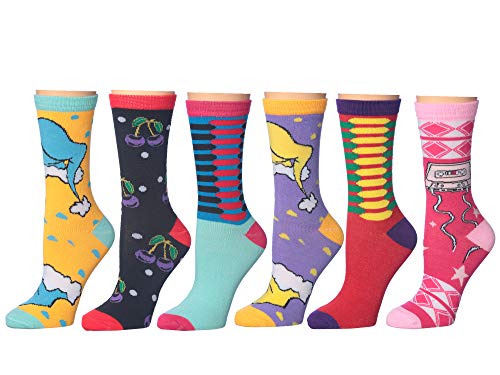 Women's Colorful Patterned Mid-Calf Length Fashion Crew Socks, 12-Pack