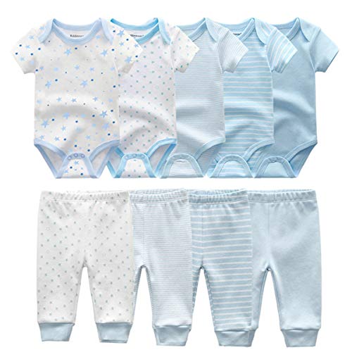 Kiddiezoom Unisex Baby Bodysuits Pants Baby Clothes Short Sleeve Bodysuits 0-3 Months