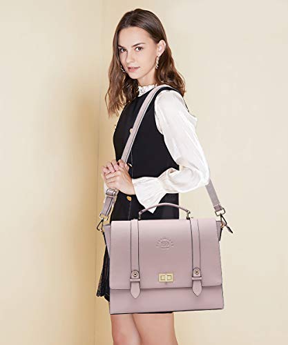 Women's Stylish Laptop Tote Briefcase Bag w/Detachable Wide Strap, 15.6 or 17.3 inches  (7 colors)