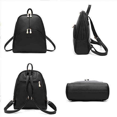 Nevenka Brand Women Bags Backpack Purse PU Leather Zipper Bags Casual Backpacks Shoulder Bags (Shaded Spruce)