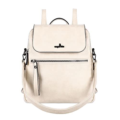 Backpack purse for women casual fashion vegan leather shoulder bag ladies top handle zipper magnetic flap backpack…