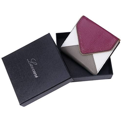 Lavemi RFID Blocking Small Compact Leather Wallets Credit Card Holder Case for Women(Envelope Dark Magenta)