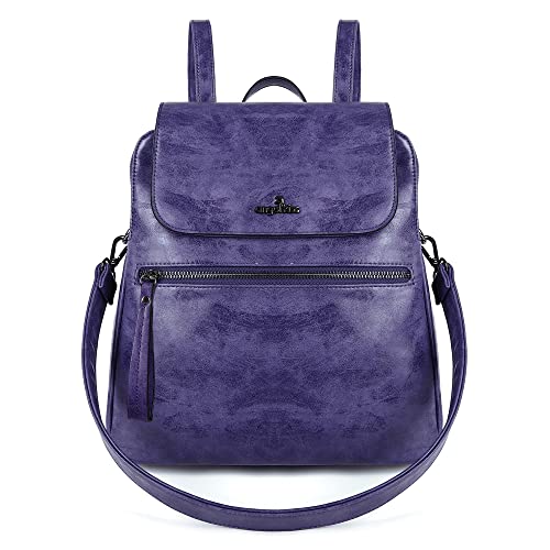 Backpack purse for women casual fashion vegan leather shoulder bag ladies top handle zipper magnetic flap backpack…