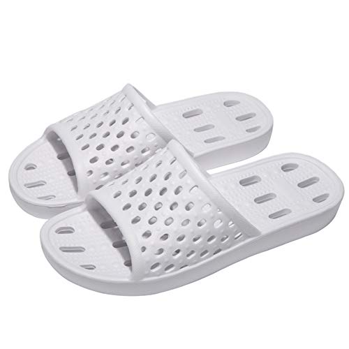 WOTTE Shower Sandals Women Quick Drying Bath Slippers Non Slip Dorm Shoes Size 5.5 White