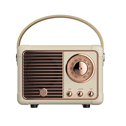 Dosmix Retro Bluetooth Speaker, Vintage Decor, Portable Wireless Bluetooth Speaker, Cute Old Fashion Style for Kitchen Desk Bedroom Office Party Outdoor Accessories for iPhone Android (Yellow)