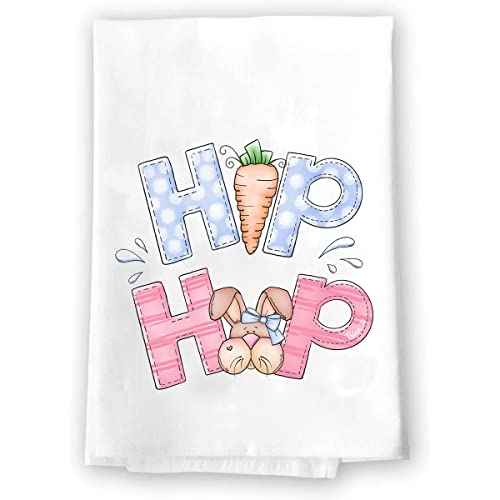 Decorative Kitchen and Bath Hand Towel | Easter Flowers Orange Pink Green | Spring Summer Garden Themed | Home Decor Decorations | House Gift Present