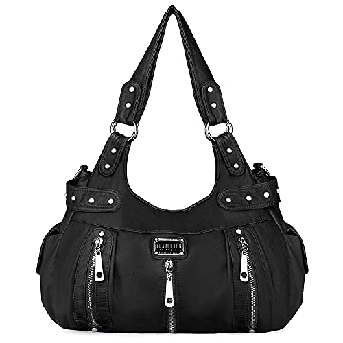 Scarleton Satchel Handbag for Women, Purses for Women, Shoulder Bags for Women, H129201 - Black