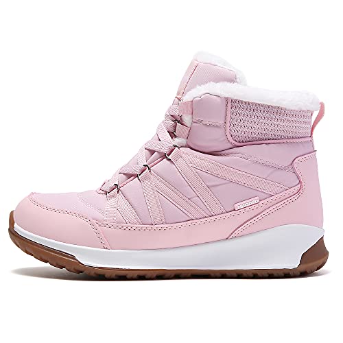 SKDOIUL Snow Shoes for Women Winter Ankle Boots Cold Weather Ladies Outdoor Fashion Casual Walking Shoes Waterproof Insulated with Fur Warm Pink