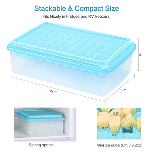 Ice Cube Bin Bucket Trays - Ice Holder, Container, Storage for Freezer,  Refrigerator with Scoop, Lids