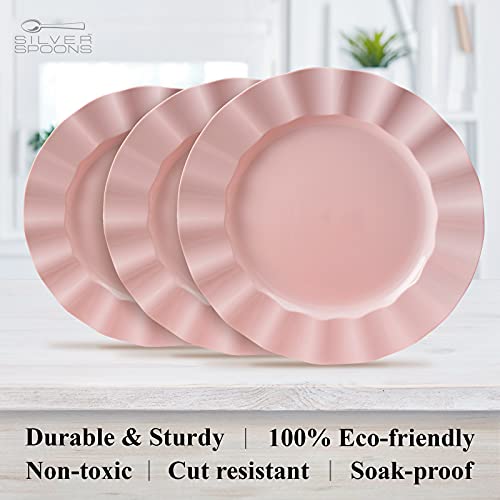 PINK PLASTIC PLATES | Disposable Dinner Plates | Veil | 11.25” | 10 PC