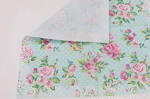 40 Count Paper Napkins, Designed Romantic Flowers Prints Cocktail Napkins, Serviettes Napkins for Weeding, Dinner and Party, Paper Luncheon Napkins 2-Ply, 13x13 Inch (Romantic Collection, Flower 11)