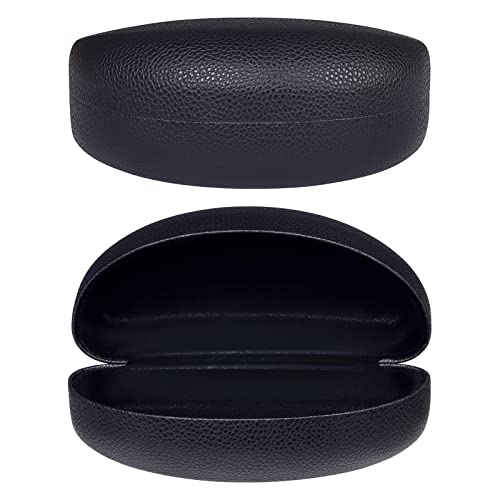 MOLSHINE Hard Shell Sunglasses Case,Classic Large Glasses Case for Sunglass,Eyeglasses with Cleaning Cloth,Pocket(Black)