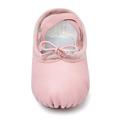 Stelle Girls Premium Leather Ballet Shoes Slippers for Kids Toddler (6MT, Pink)