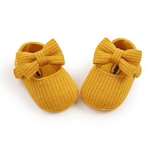 Ohwawadi Infant Baby Girl Shoes, Baby Mary Jane Flats Princess Dress Shoes Soft Newborn Baby Crib Shoes