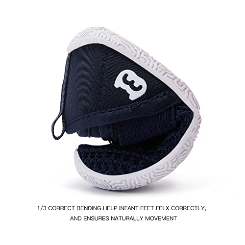 Baby Walking Shoes Girls Boys Toddler Sneakers Infant Non-Slip First Walker Shoes 6 9 12 18 24 Months Navy Size 12-18 Months