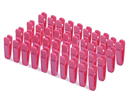 KISEER Plastic Baby Hanger Clips, 40 Pcs Slim-line Finger Clips Set Clothes Hanger Velvet Hanger (Pink)