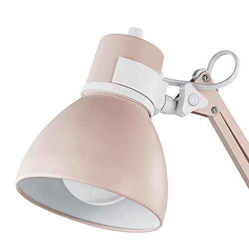 Adjustable Swing-Arm Cup Desk Lamp With Base, Rose
