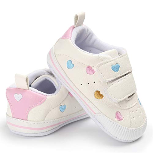 E-FAK Baby Boys Girls Shoes Non-Slip Rubber Sole Infant Toddler Sneakers Crib First Walker Shoes(0-18 Months) (01 Multi-Color, 12_Months)