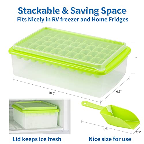 ARTLEO Ice Cube Tray with Lid and Bin, Upgrade Easy Release Silicone & Plastic  Ice Cube