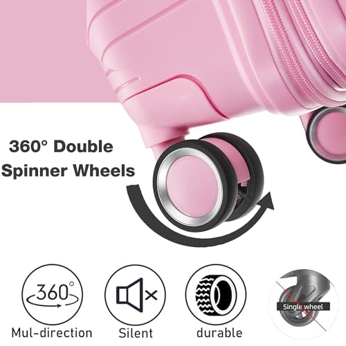 4-Piece Hard Shell Luggage Set, Expandable w/360° Double Spinner Wheels and TSA Locks  (4 colors)