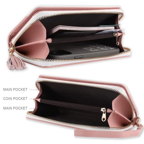 Women's Large Capacity Zip Around Travel Clutch Wristlet Wallet  (3 colors)